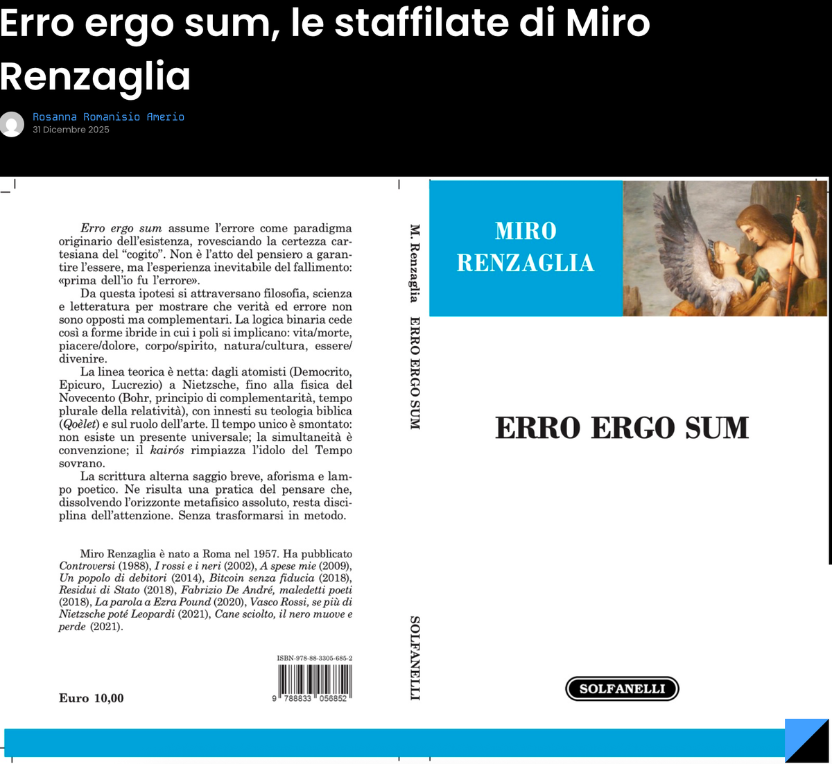da "ÈLECTO MAGAZINE" Rosanna Romanisio Amerio intervista Miro Renzaglia